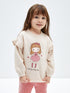 LC Waikiki Crew Neck Long Sleeve Printed Baby Girl Sweater and Tights